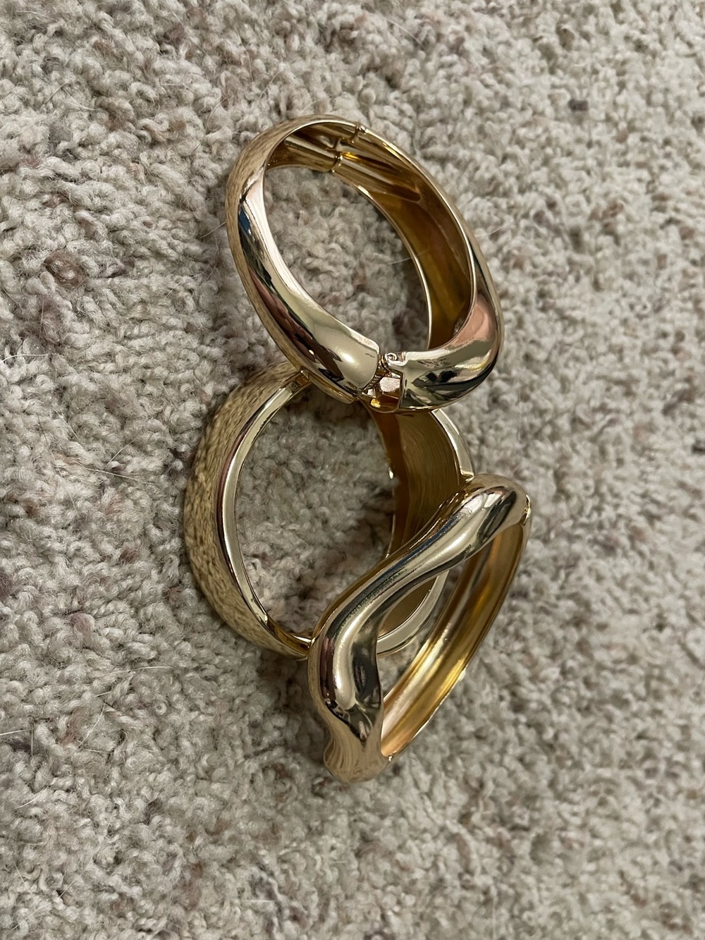 Chunky Gold Bangle Set - Picture 3 of 4
